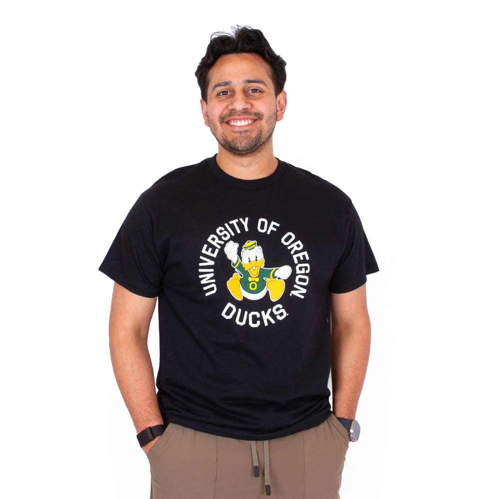 Charging Duck, Blue 84, Black, Crew Neck, Cotton, Men, Unisex, T-Shirt, 716212